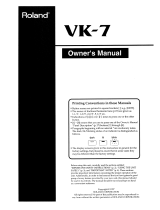 Roland VK-7 Owner's manual
