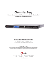 Telos Alliance Omnia.9sg Stereo Generator Quick start guide