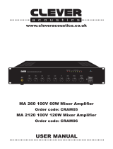 Clever Acoustics MA 260 100V 60W Mixer Amplifier User manual