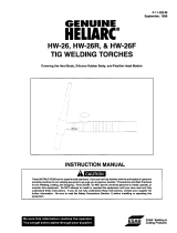 ESAB GENUINE Heliarc HW-26, HW-26R, & HW-26F Tig Welding Torches User manual