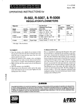L-TEC R-502, R-5007, & R-5008 Regulator/Flowmeters User manual