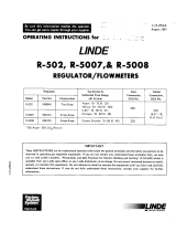 Linde & R-5008 Regulator/Flowmeters User manual