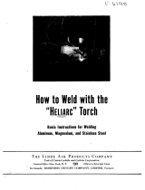 ESAB How to Weld with the Heliarc Torch Troubleshooting instruction