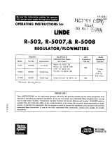 ESAB Linde R-502 User manual