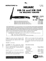 UNION CARBIDE Heliarc HW-26 and HW-26R Tig Welding Torches Troubleshooting instruction