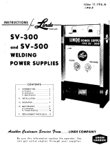 ESAB Linde SV-300 and SV-500 Welding Power Supplies Troubleshooting instruction