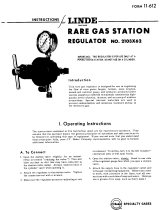ESAB Linde Rare Gas Station Regulator No.2103X62 Troubleshooting instruction
