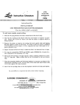 LINDE COMPANY Installation of Low Pressure Fuel Gas Injector Assemblies Troubleshooting instruction