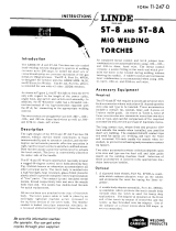 ESAB Linde ST-8 and ST-8A Mig Welding Torches Troubleshooting instruction