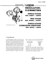 ESAB Linde Regulator-Flowmeters Single-Stage Nos.568897-568904 Two-Stage Nos.569000-569007 Single-Stage Corrosion Resistant Nos.568933-568941 Troubleshooting instruction