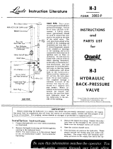 LINDE COMPANY H-3 Hydraulic Back-Pressure Valve Troubleshooting instruction