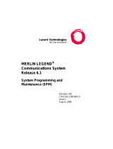 Lucent Technologies MERLIN LEGEND System Programming And Maintenance Manual