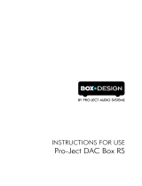 Pro-Ject DAC Box RS User manual
