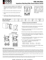 OSD Audio 300W Impedance Matching In-Wall Slider Decora Style Speaker Volume Control Kit Owner's manual