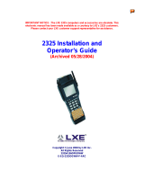 LXE 2325 Installation And Operator's Manual