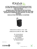 Ibiza Sound SYSTEME DE SONORISATION PORTABLE AUTONOME 12""/30CM 250/500W AVEC USB/SD, 2 MICROS VHF & BLUETOOTH (HYBRID12VHF-BT) Owner's manual