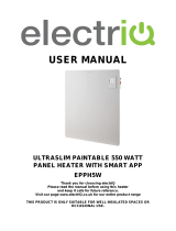 ElectrIQ Ultraslim Paintable 550 Watt Panel Heater EPPH5W User manual