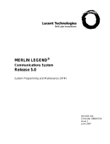 Lucent Technologies MERLIN LEGEND Release 5.0 System Programming And Maintenance Manual