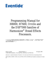 Eventide harmonizer H8000 Owner's manual