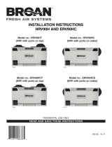 Broan HRV90HT Installation guide