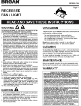 Broan 744 RECESSED FAN LIGHT Installation guide