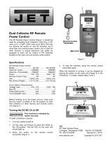JET RF Remote Control 220V Owner's manual