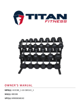 Titan Fitness 5 - 50 LB Set Rubber Hex Dumbbells With Rack User manual