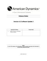 American Dynamics Version 4.3 Software Update 3 Release Notes