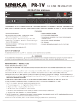 Unika PR-1V Owner's manual