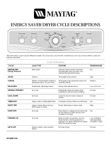 Maytag MED5900TW - R CentennialR Electric Dryer Owner's manual