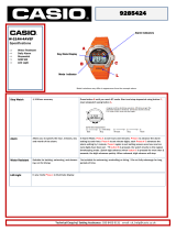 Casio Men's Orange Resin Strap Watch User manual
