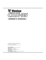 Vestax CDX-35 User manual