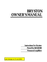 Bryston 300 User manual