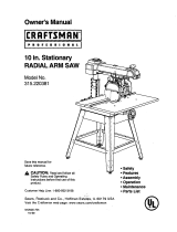 Craftsman RADIAL ARM SAW 315.22038 User manual
