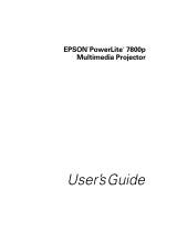 Epson PowerLite 7800p User manual