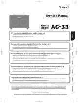 Roland AC33 Battery Powered Acoustic Chorus Guitar Amplifier User manual