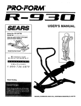 ProForm R-930 User manual