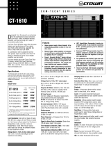 Crown Audio CT-1610 User manual