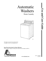 Alliance Laundry Systems Home Laundry Automatic Washers User manual