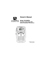 Audiovox FR-314 User manual