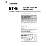 Boss GT-6 GT-6 Owner's manual