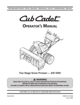 Cub Cadet 945 SWE User manual