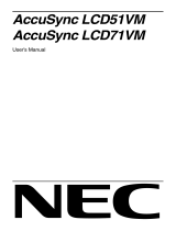 Mitsubishi AccuSync® LCD51VM User manual
