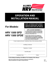 American Aldes HRV 1500 SFD User manual