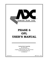 American Dryer Corp. PHASE 6 OPL User manual