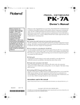 Roland PK-7A User manual