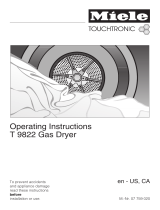 Miele TOUCHTRONIC T 9822 Operating instructions