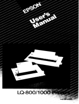 Epson LQ 800/1000 User manual