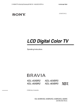 Sony BRAVIA KDL-40XBR3 User manual