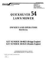 Cycle Country Quicksilver 54 Owner's manual
